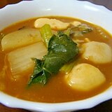 残り物鍋でカレースープ